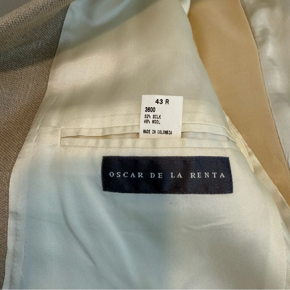 Oscar de la Renta Vintage Sport Coat Blazer in Wool Silk Blend Size 43 Regular